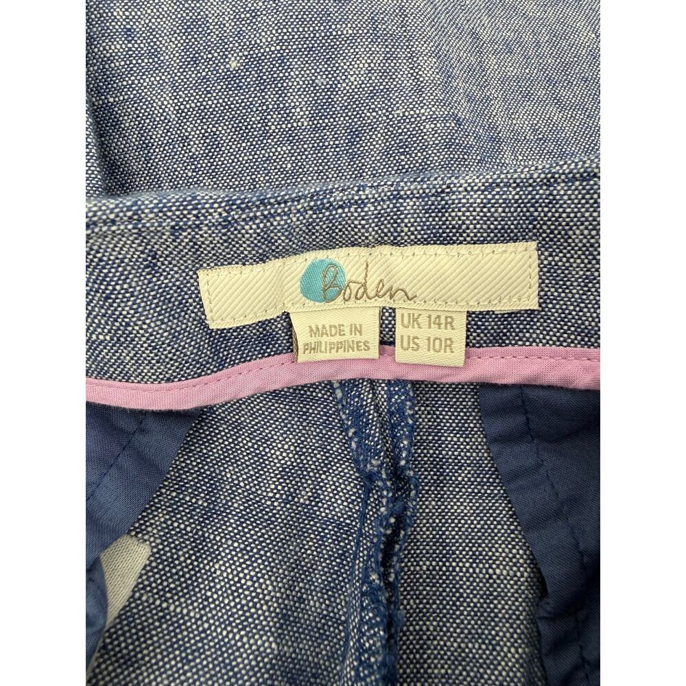 Boden Falmouth Linen Wide Leg Sailor Trousers Chambray - Picture 10 of 11